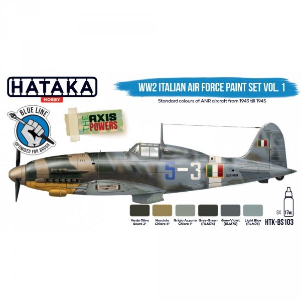 Hataka HTK-BS103 “WW2 Italian Air Force Paint set vol. 1&quot; (6x17ml)
