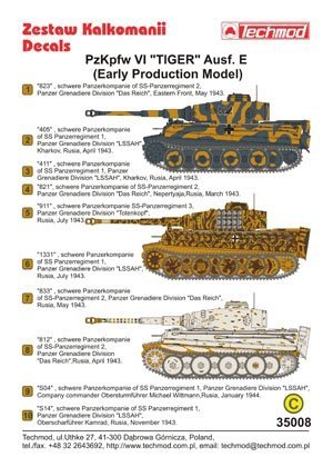 Techmod 35008 - Pz.Kpfw.VI Tiger Ausf.E (Early Production Model) (1:35)