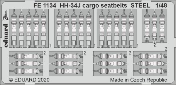 Eduard FE1134 HH-34J cargo seatbelts STEEL TRUMPETER 1/48