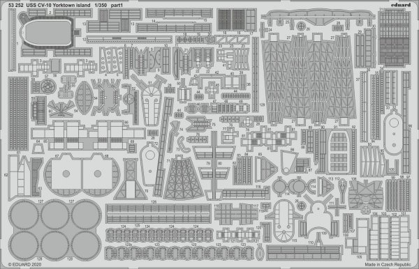 Eduard 53252 USS CV-10 Yorktown island 1/350 TRUMPETER