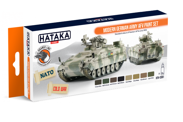 Hataka HTK-CS81 ORANGE LINE – Modern German Army AFV paint set 8x17ml