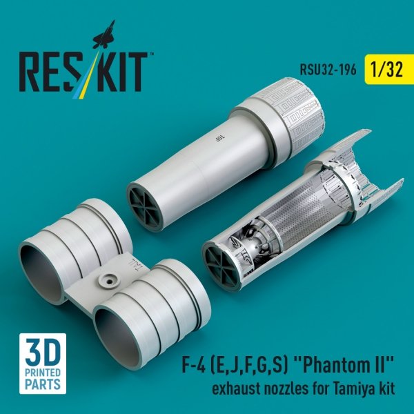 RESKIT RSU32-0196 F-4 (E, J, F, G, S) &quot;Phantom II&quot; exhaust nozzles for Tamiya kit (3D Printed) 1/32
