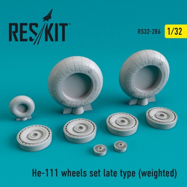 RESKIT RS32-0286 HE-111 WHEELS SET LATE TYPE (WEIGHTED) 1/32