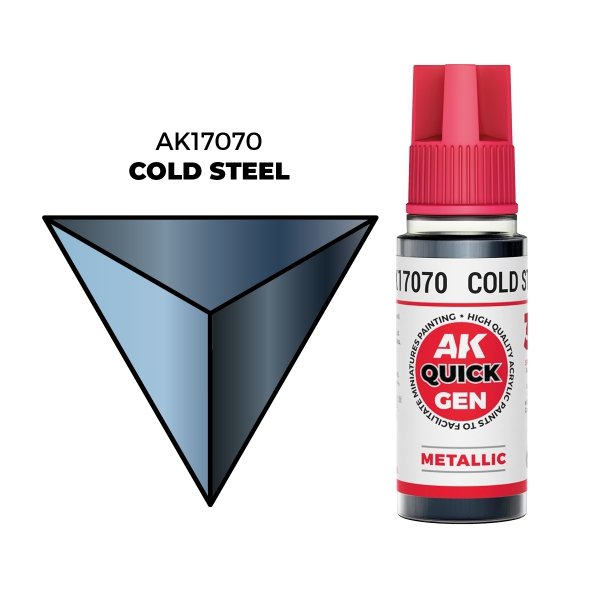 AK Interactive AK17070 COLD STEEL – QUICK GEN COLOR 18ml