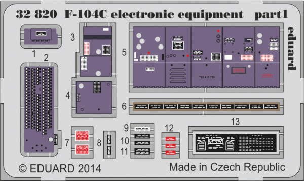Eduard 32820 F-104C electronic equipment 1/32 Italeri