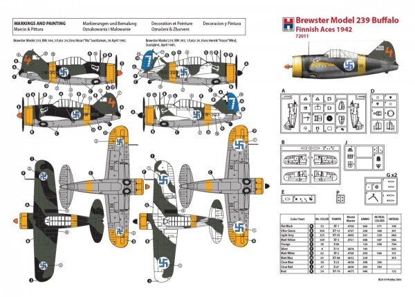 Hobby 2000 72011 Brewster 239 Buffalo Finnish Aces 1942 1/72