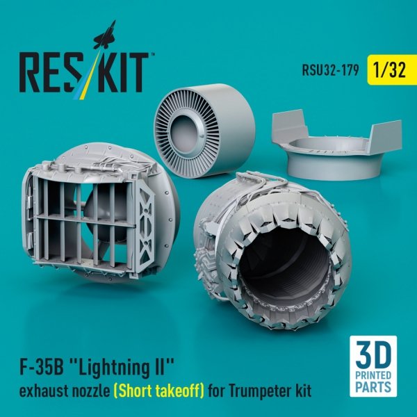 RESKIT RSU32-0179 F-35B &quot;Lightning II&quot; exhaust nozzle (Short takeoff) for Trumpeter kit (3D printed) 1/32