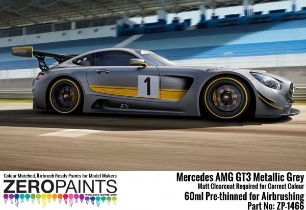 Zero Paints ZP-1466 Mercedes AMG GT3 Metallic Grey (Matt) Paint 60ml