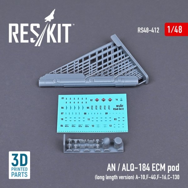 RESKIT RS48-0412 AN / ALQ-184 ECM POD (LONG LENGTH VERSION) (3D PRINTED) 1/48