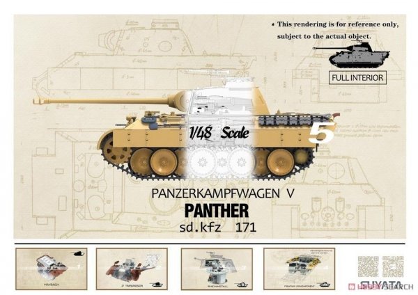 Suyata NO-001 Panther A w/ Zimmerit &amp; Full Interior + 16t Strabokran w/ Maintenance 1/48