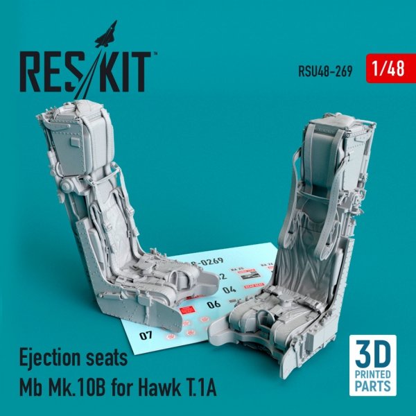 RESKIT RSU48-0269 EJECTION SEATS MB MK.10B FOR HAWK T.1A (3D PRINTED) 1/48