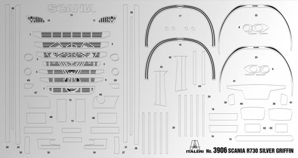 Italeri 3906 SCANIA R730 V8 STREAMLINE SILVER GRIFFIN