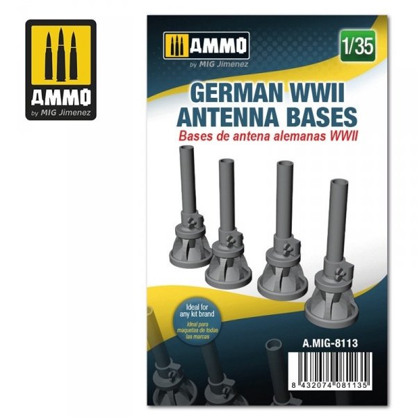 Ammo of Mig 8113 German WWII Antenna Bases 1/35