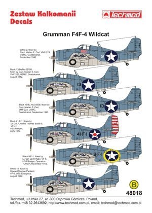 Techmod 48018 - Grumman F4F-4 Wildcat (1:48)