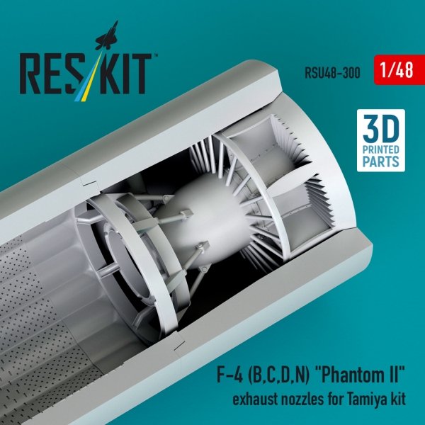 RESKIT RSU48-0300 F-4 (B, C, D, N) &quot;Phantom II&quot; exhaust nozzles for Tamiya kit (3D printed) 1/48