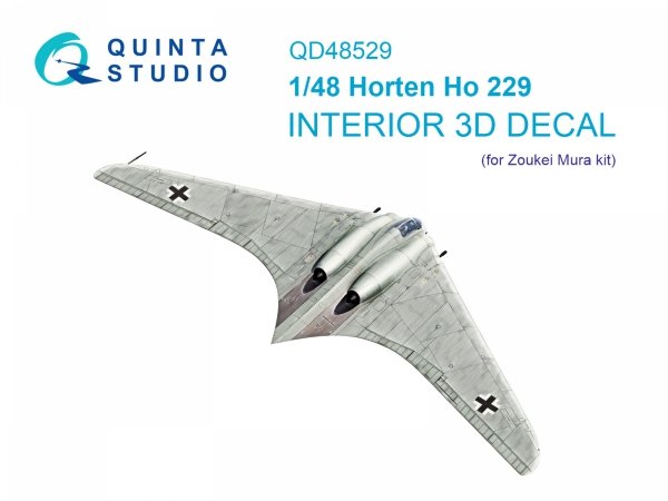 Quinta Studio QD48529 Horten Ho 229 3D-Printed &amp; coloured Interior on decal paper (Zoukei Mura SWS) 1/48