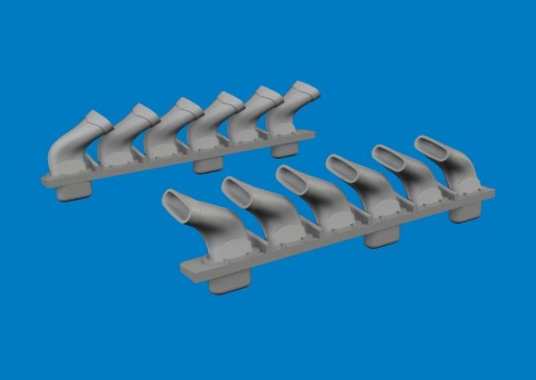 Eduard 672435 Spitfire Mk.V six-stacks exhaust fishtail PRINT for EDUARD 1/72