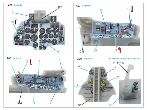 Quinta Studio QDS-72168 Su-17M3 3D-Printed coloured Interior on decal paper (Modelsvit) (small version) 1/72