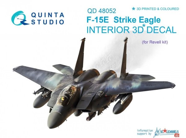 Quinta Studio QD48052 F-15E 3D-Printed &amp; coloured Interior on decal paper (for Revell kit) 1/48