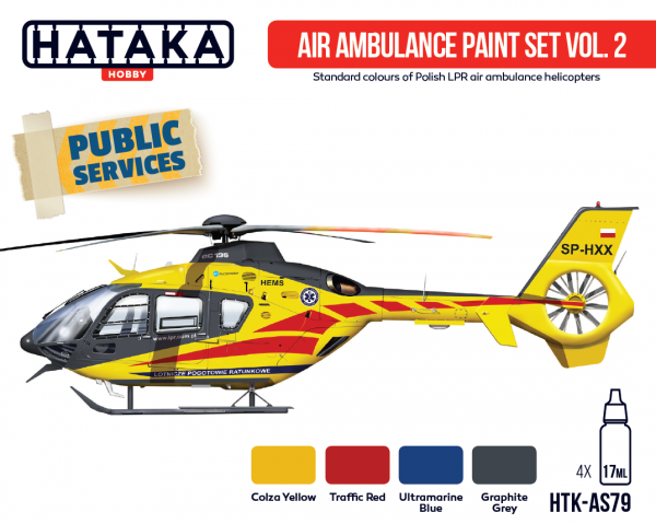 Hataka HTK-AS79 Air Ambulance (HEMS) paint set vol. 2 4x17ml