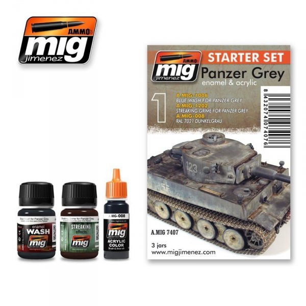 AMMO of Mig Jimenez 7407 PANZER GREY - STARTER SET