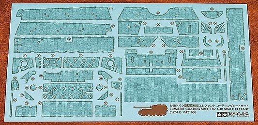 Tamiya 12671 Zimmerit Coating Sheet Elefant (1:48)