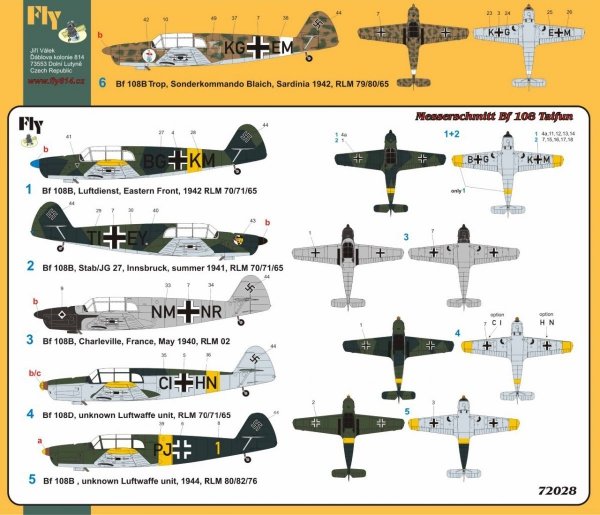 Fly 72028 Messerschmitt Bf 108B/D Taifun 1:72