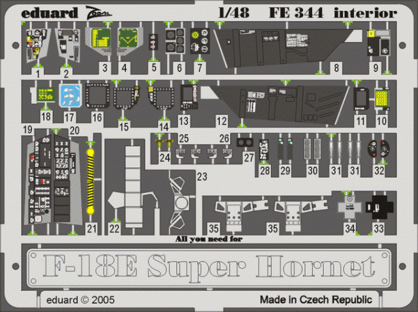 Eduard FE344 F-18E interior REVELL 1/48