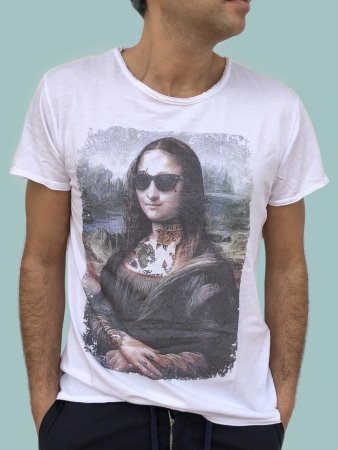 T-shirt uomo - Monnalisa Smile - Maglietta bianca con stampa divertente