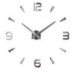 Zegar ścienny duży 80-120cm srebrny 4 cyfry