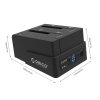 ORICO EXTERNAL HDD DOCK 2.5/3.5 SATA 3.0 USB 3.0 1 to 1 Clone Black