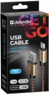 Kabel USB Defender AM-micro BM 1m 2.1A złoty