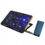 Podstawka chłodząca Rampage SIXPOWER R9 pod laptop 15,6&quot;, RGB, regulowana
