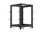 OUTLET: Stojak open rack Lanberg 19" 15U 600x600-1100 regulowany czarny - USZ OPAK