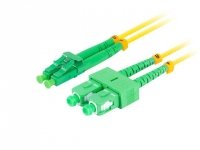 Patchcord światłowodowy Lanberg SM SC/APC-LC/APC DUPLEX 3.0MM LSZH G657A1 1m żółty 
