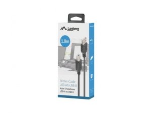 Kabel USB 2.0 Lanberg USB-A(M)-&gt;USB-B(M) 1,8m czarny ferryt box