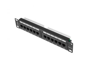 Patch panel Lanberg PPU5-9012-B 12 port 1U 10&quot; kat.5e czarny