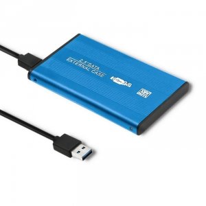 Obudowa Qoltec na dysk HDD/SSD 2.5&quot; SATA3 | USB 3.0 | Niebieska