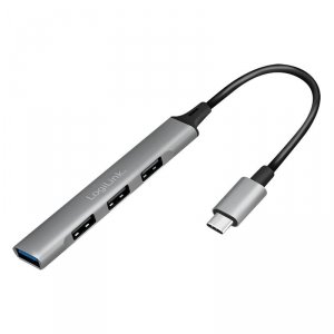 Hub USB-C 3.2 Gen1 LogiLink UA0392 4 porty, Slim, aluminiowa obudowa
