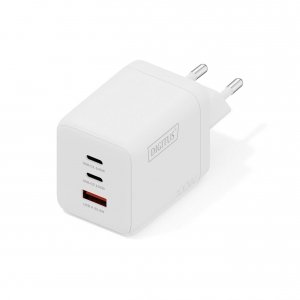 Ładowarka sieciowa DIGITUS GaN II 100W, 2x USB-C, 1x USB-A, PD 3.0, QC 3.0, biała