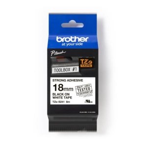 Taśma Brother TZe-S241 18mm x 8m (TZES241) - biała, czarny nadruk