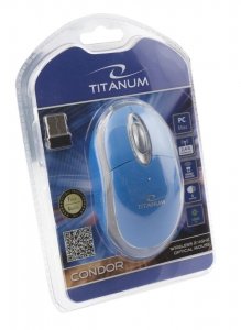 Mysz bezprzewodowa Titanum Condor 3D optyczna 2.4 GHz  niebieska