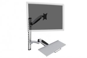 Ramię naścienne pojedyncze DIGITUS, 1xLCD + klawiatura, max. 27&quot; i 8kg, uchylno-obrotowe 360° (PIVOT)