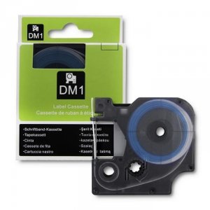 Rurka termokurczliwa Qoltec do drukarek DYMO D1 / DM1 | 12mm*1.5m | biała | Czarny nadruk