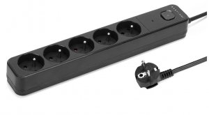 Listwa zasilająca przeciwprzepięciowa MONTIS MT187-BK-1,5 1,5m 5-gniazdowa czarna