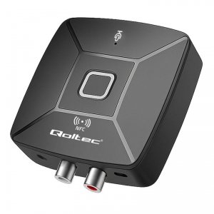 OUTLET: Transmiter Qoltec bezprzewodowy odbiornik Audio HiFi Home&amp;Car | Bluetooth 6.0 | NFC | 2 X RCA | 1 x AUX MiniJack 3.5mm | Mikrofon - OTW OPAK