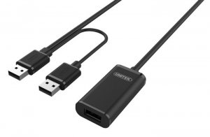 OUTLET: Przedłużacz USB 2.0 Unitek Y-278 AM-AF, 10m, z dodatkowym zasilaniem - OTW OPAK