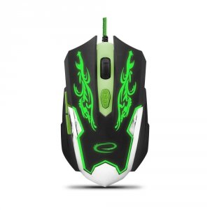 Mysz przewodowa Esperanza MX405 Cyborg optyczna Gaming 6D USB czarno-zielona