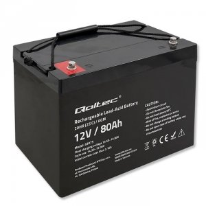 Akumulator AGM Qoltec 12V | 80Ah | 23,5kg