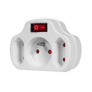 OUTLET: Gniazdko prądowe Maclean MCE142 potrójne z wyłącznikiem - OTW OPAK